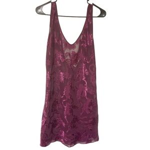 Vintage Victoria Secret‎ Gold Label Purple Mini Dress Lingerie Medium Chemise
